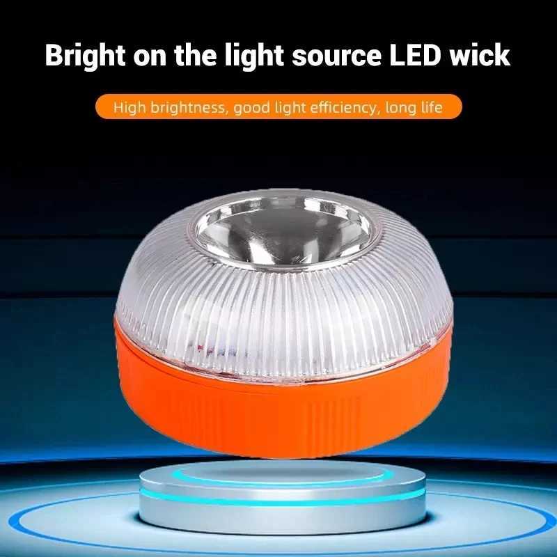Car Emergency Beacon Light USB Rechargeable V16 Magnetic Induction Strobe Flashing Warning Light Help Flash Safety Signal LampLX241113