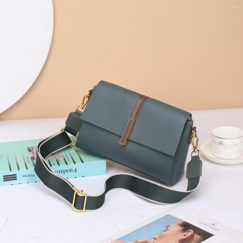 Bag T Pattern First Layer Cowhide Small Square 2024 Fashion Western Style Women's Trendy Crossbody Shoulder 8571