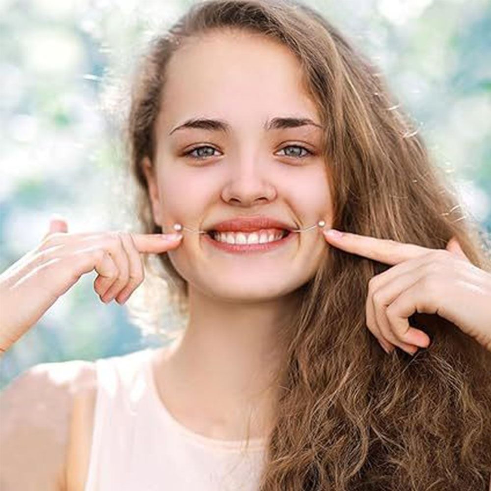 1 Pair Develop Natural Dimples Dimple Trainer Sequin Style Easy to Wear Alloy Dimple Maker for Cheeks Facial Beauty Tools