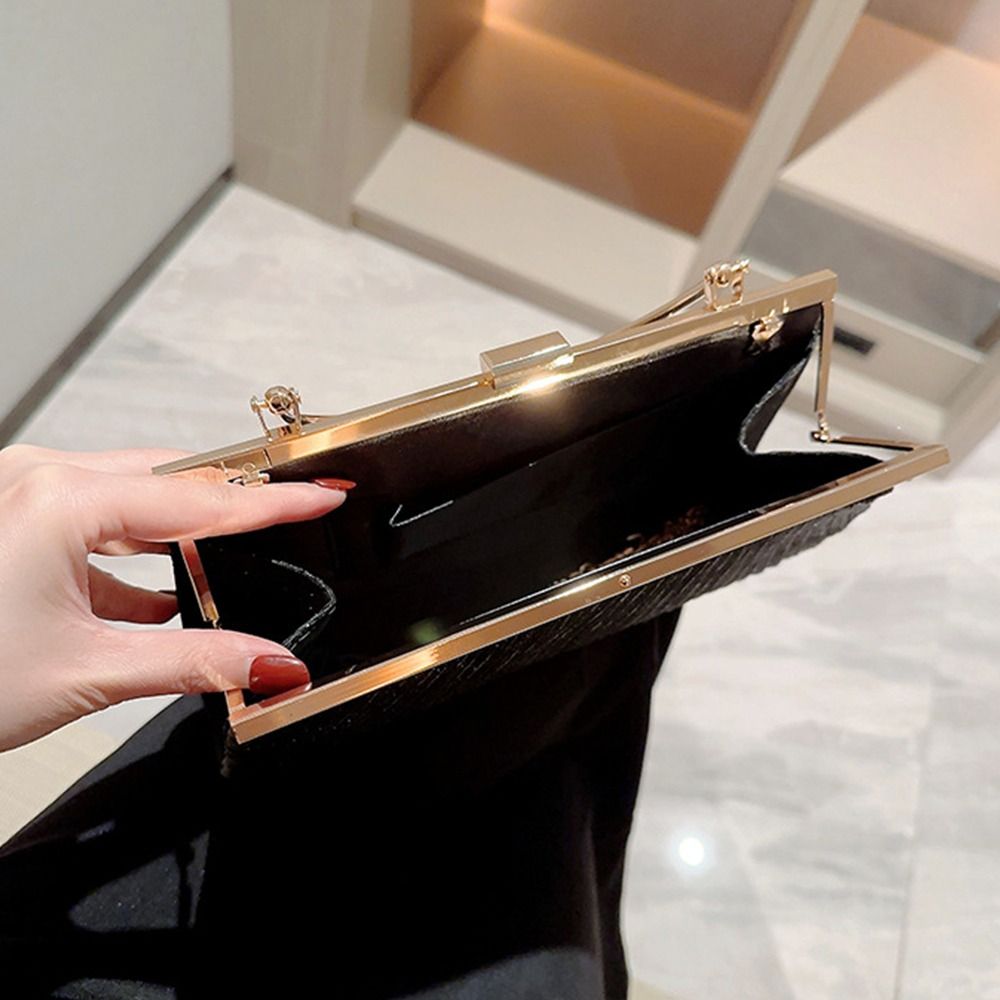 Glitter Evening Banquet Bag Large Capacity Pleated Ladies Clutch Bag Crossbody Bag Shoulder Bag Shell Pattern Handbag Women