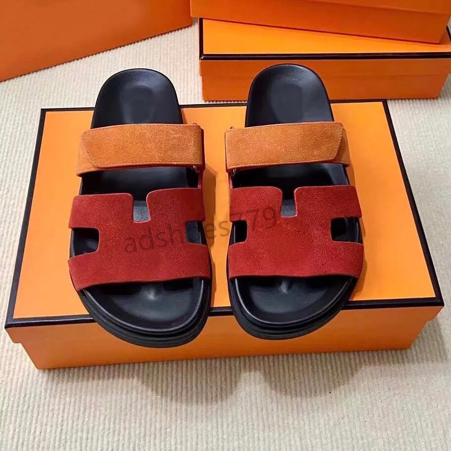 Women's flat bottom slippers Sandal Luxury Designer slippers soles summer casual beach sandals genuine leather top quality factory footwear