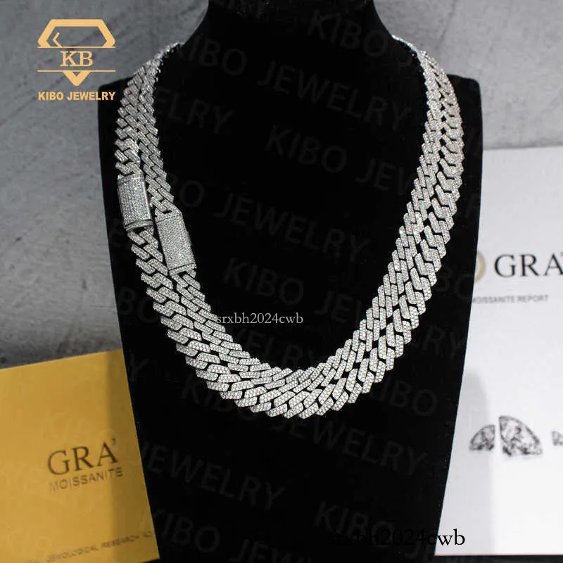 Hip Hop Dia Chains Necklace Mossanite S Sier Iced Out VVS LAB Moissanite Cuban k Chain