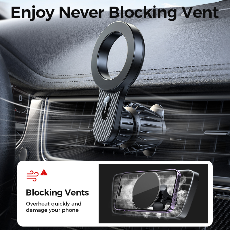 Joyroom Universal Magnetic Car Phone Holder Strong Car Air Vent Phone Mount Compatible with iPhone Samsung LG Google Pixel, etc