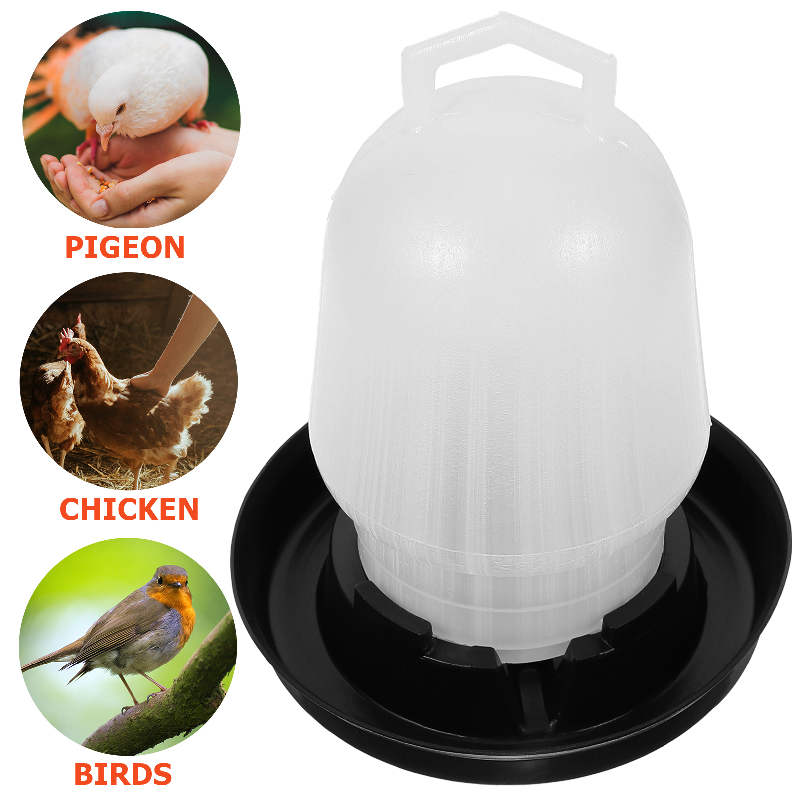 Automatic Chicken Waterer Poultry Feeder Trough Watering Cups Goblets Storage Bucket Supplies
