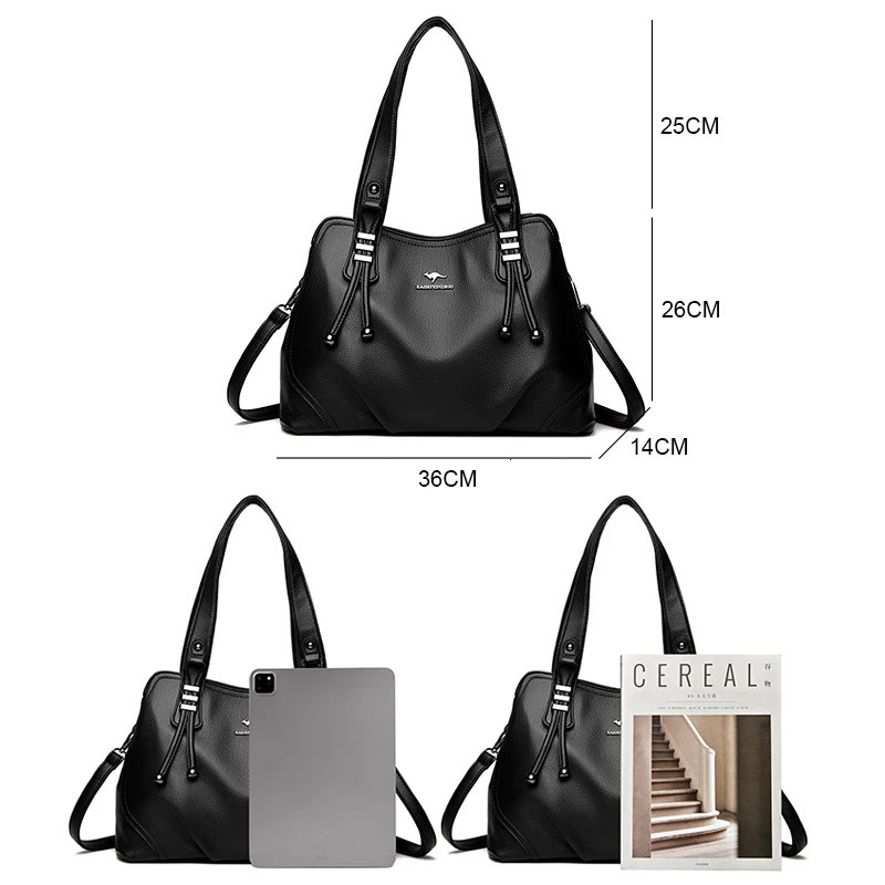 Genuine Soft Leather Handbags for Women Vintage Shoulder Tote Bag y ner Ladies Large Capacity Purse Bags Sac A Main 241111