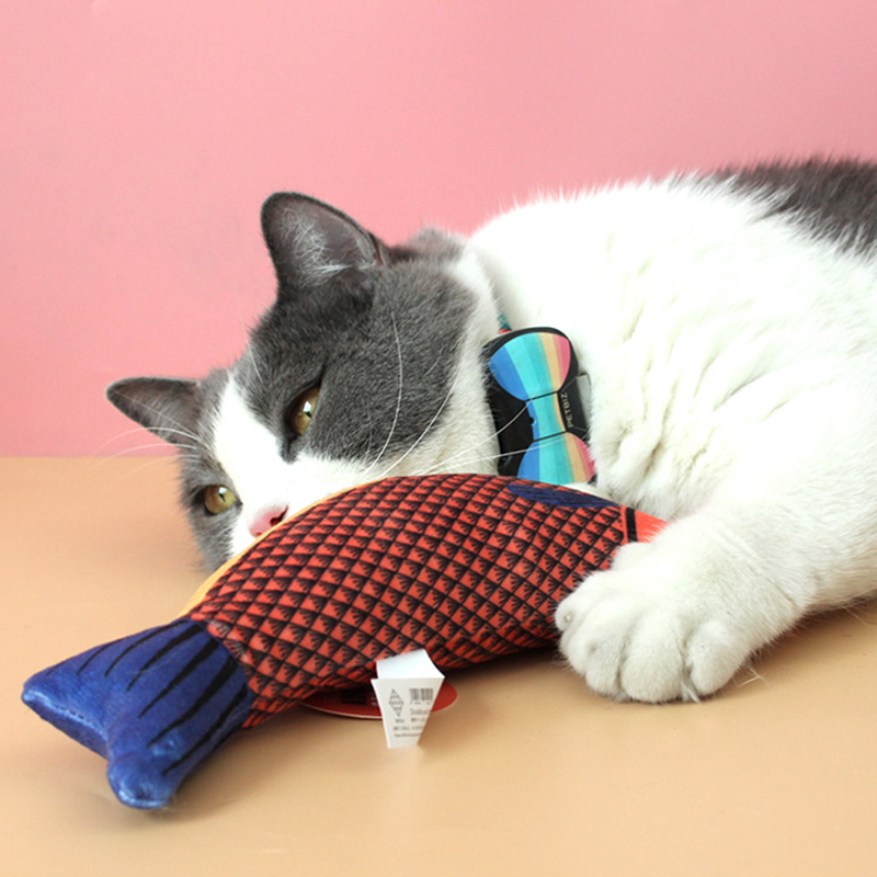 Squeaky Sea Fish Shape Sphynx Cat Toy Caip Plush Stuffed Pet Toys for Cats Gotas Kitten Kedi Funny mascotas Play Accessories
