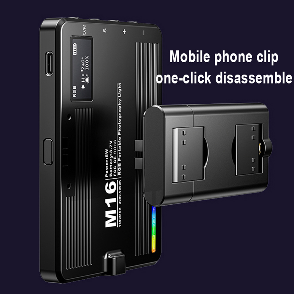 3000-9900K 1500mAh Dimmable Photography Fill-in Lamp LED Video Light Type-C Rechargeable RGB Camera LED Panel Light for Vlogging