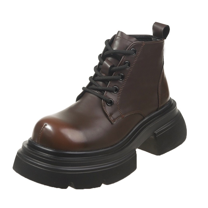 2025 new Designer Punk Women's Motorcycle Autumn Winter Fashion Side Zipper Ankle Boots Woman Platform Shoes Bota De Vaqueiro 7542