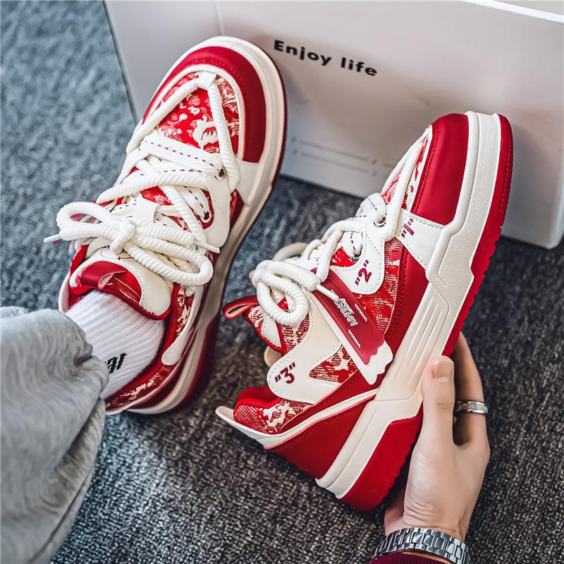 Men's Casual Shoes:Fashion Design Handsome New Style 2024 Trendy Versatile Leisure Waterproof,Black/Red/Khaki,Free shipping