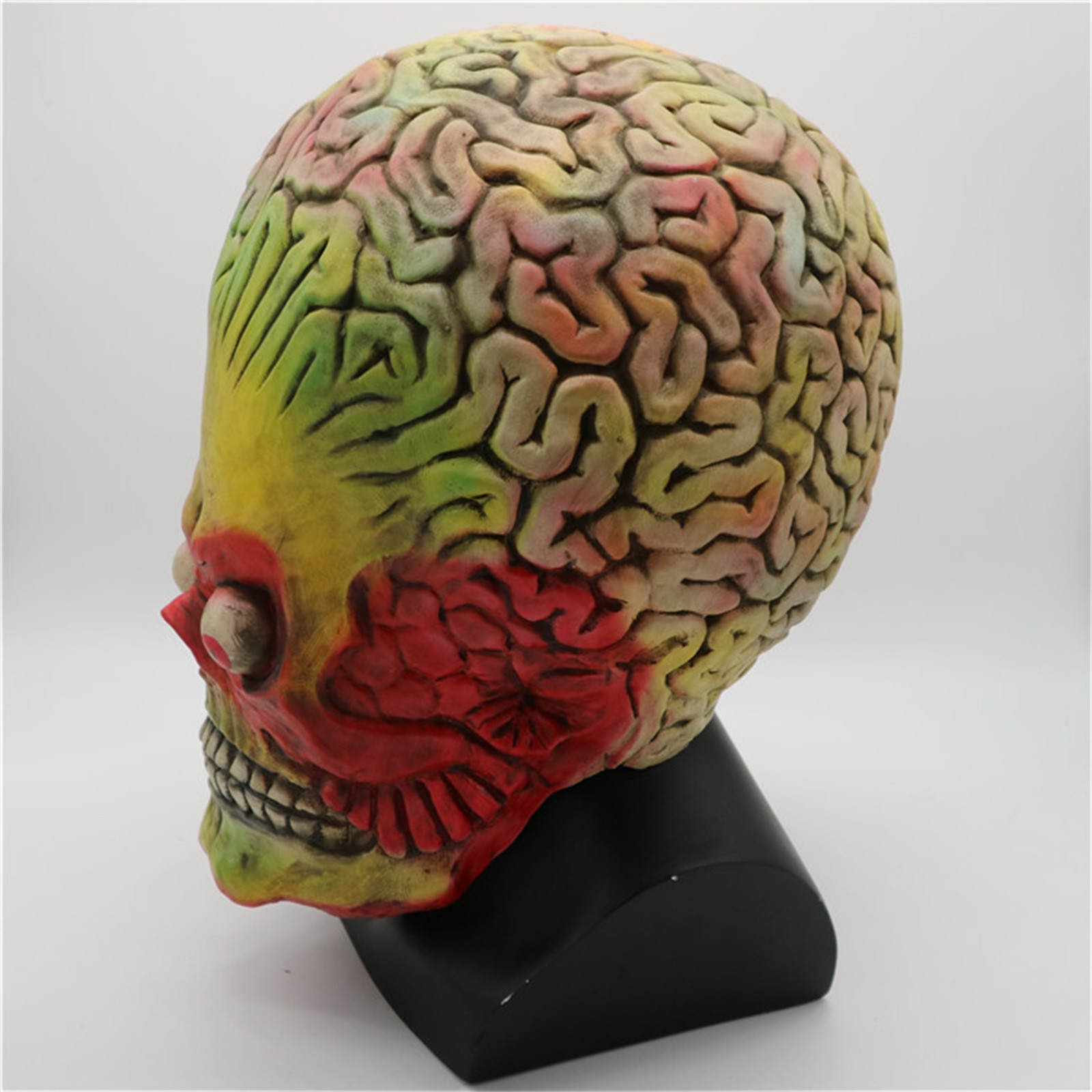 Halloween Mask Attacks Martian Soldie Halloween Mask Full Head Latex Scary Alien Brain Party Mask Ufo Mars Cosplay Costume Props