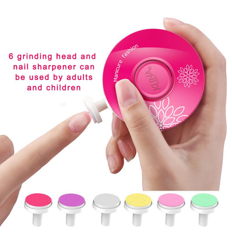 Trimmer Electric Nail Baby Kids Nail Polisher Manicure Set Newborn Infants Toddler Fingernail Clipper Cutter File Kit Care Tool smile