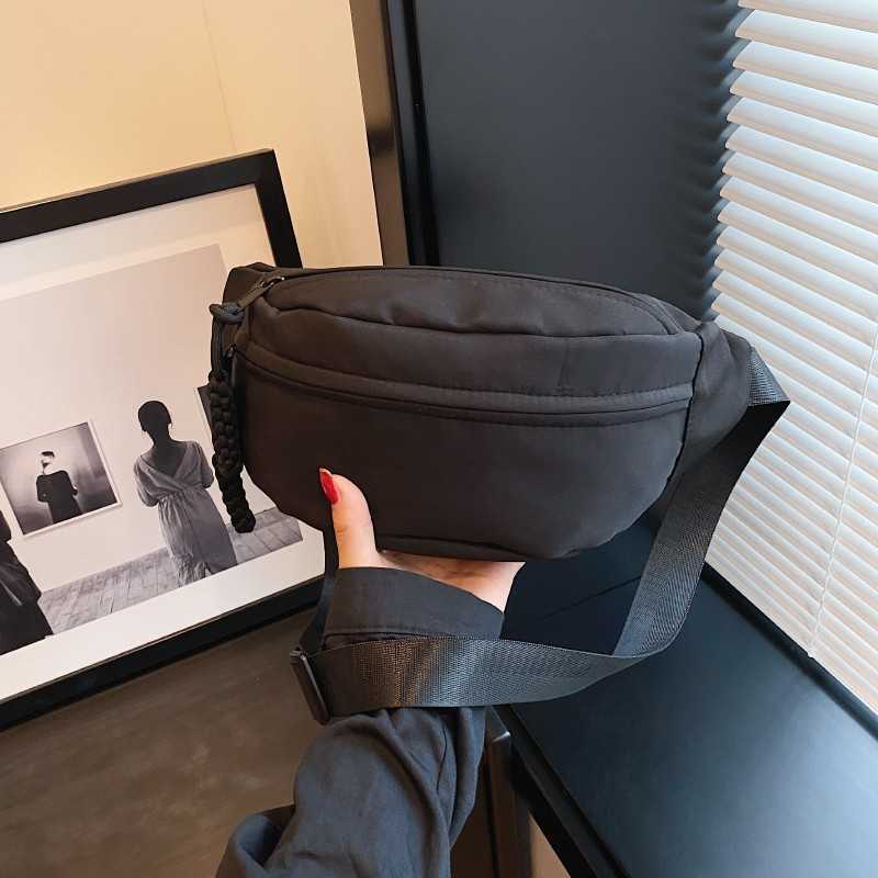 Mobile waist bag, simple trendy brand men's chest bag, lightweight single shoulder small backpack, women's casual sports crossbody bag