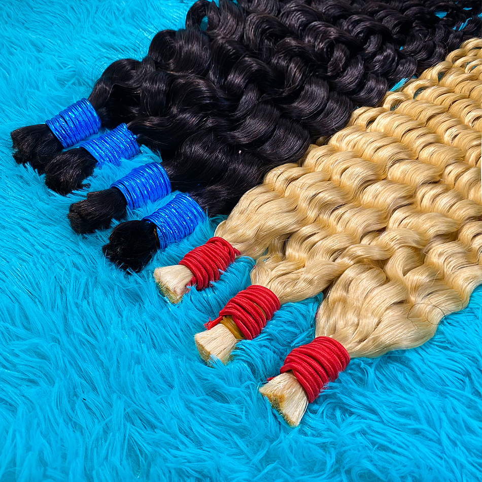 A+ Raw Vietnamese Indian Russain Deep Extensiones De Cabello 100% Remy Virgin Braiding Blonde Human Hair Bulk Extensions Bundles