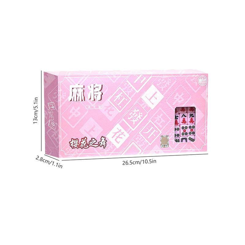 Portable Mahjong Table Set Portable Mahjong Set Mini Mahjong Family Board Game Easy To Carry For Travel Student Dormitory smile