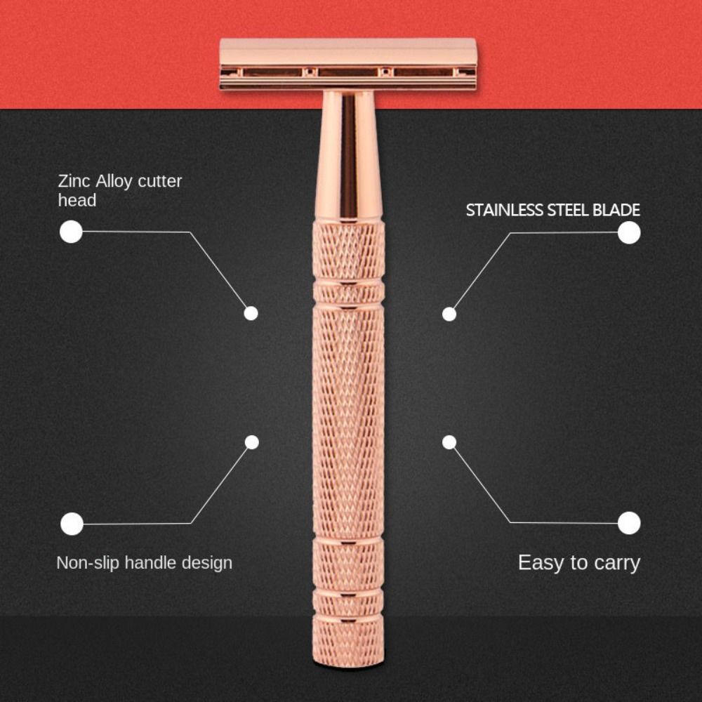 Steel Face Handle Hair Removal Tool 5 Shaving Blades Male Classic Men Shaving Manual Shaver Double Edge Razor Safety Razor