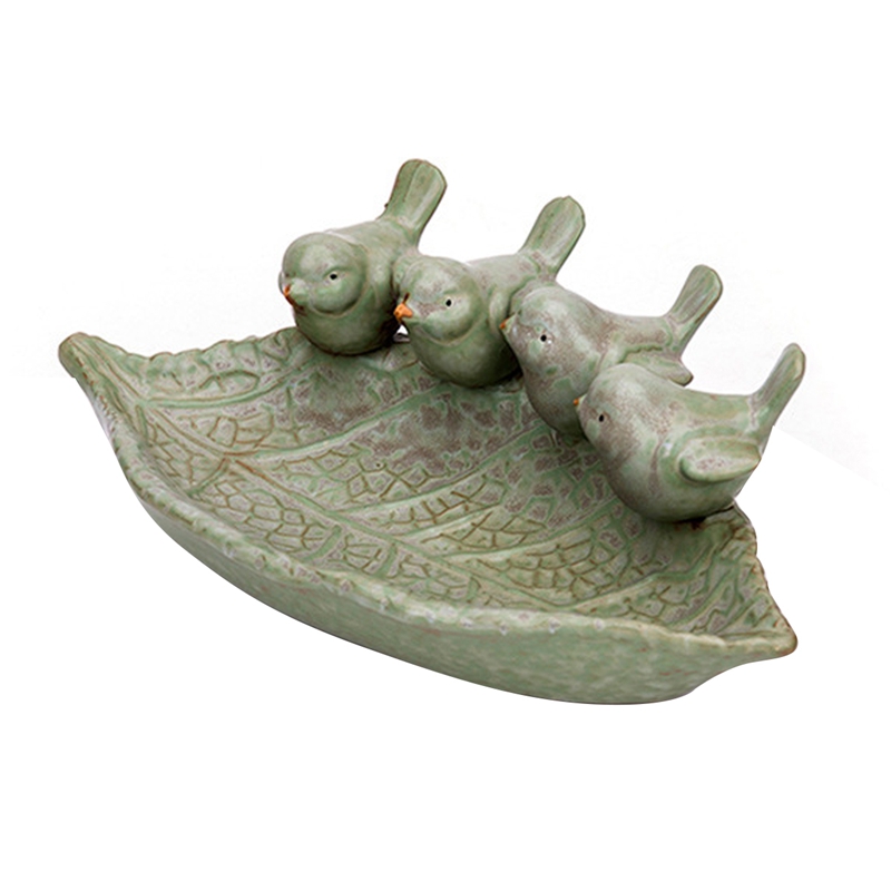 Bird Bath Outdoor Garden Decor Birdbath Feeder Antique Vintage Yard Bowl Ceramics