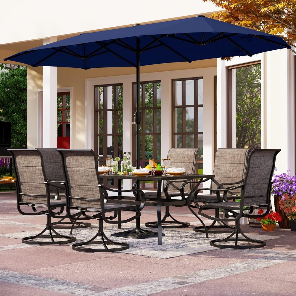 13ft Outdoor Market Umbrella Double-Sided Twin Large Patio Umbrella With Crank Outdoor Garden Umbrellas Furniture Parasol