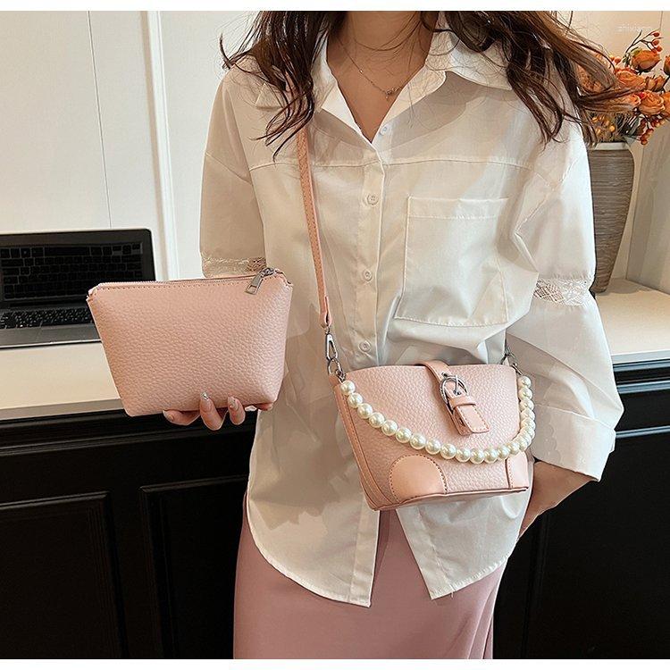 Drawstring High-end Bucket Bag Women's Summer Crossbody Fashion Trend Korean Style National Beaded Handbag Commuter zhanyishengli