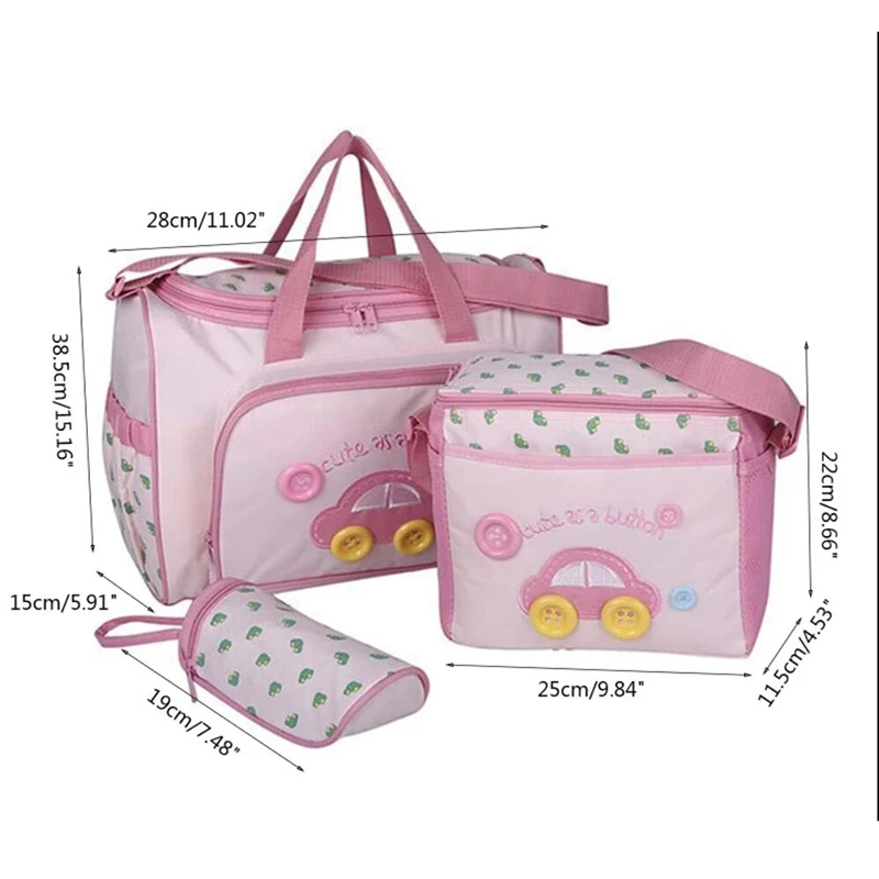4-in-1 Diaper Bag new Mommy Bag with Handle Diaper Changing Pad Baby Bottle Cover Kit Mother Nappy Maternity Package 2025 Batch Organizer