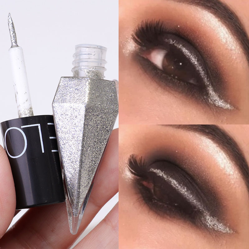 Glitter Eyeliner Makeup Sequins Pigment Waterproof ddmysmile Pearl Sier Rose Gold Lasting Brighten Lying Silkworm Eye Shadow Cosmetics Smile