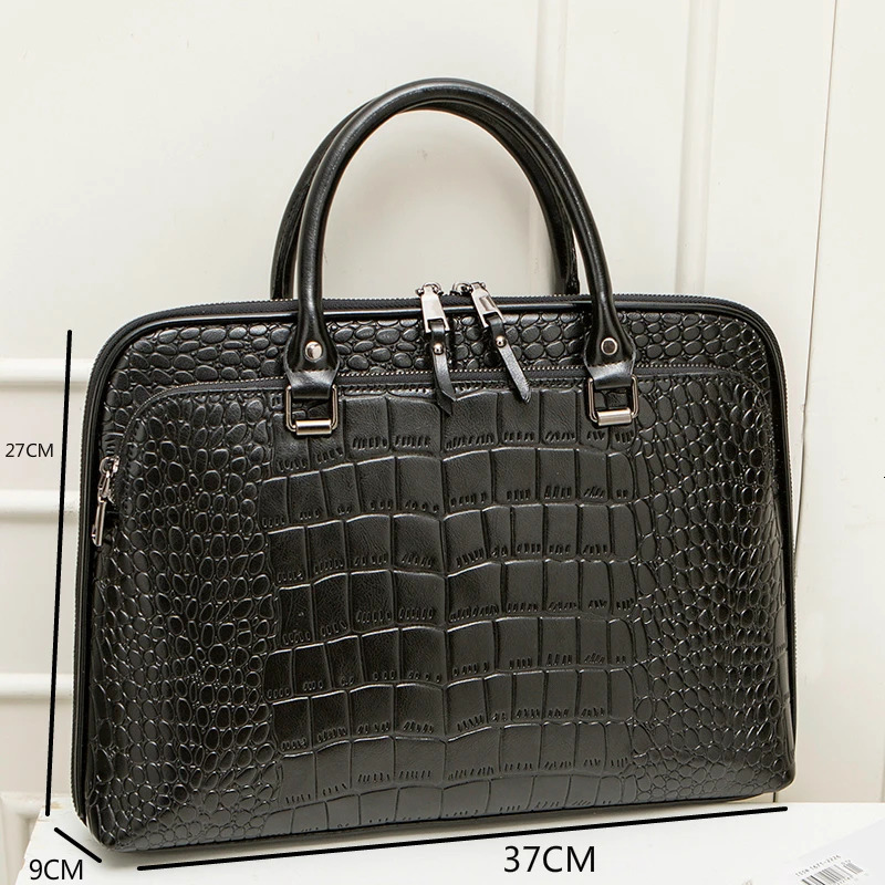 Fashion womens PU leather briefcase suitable for 13.3-inch and 14.1-inch laptop handbags womens shoulder bags and womens office leather handbags 24111