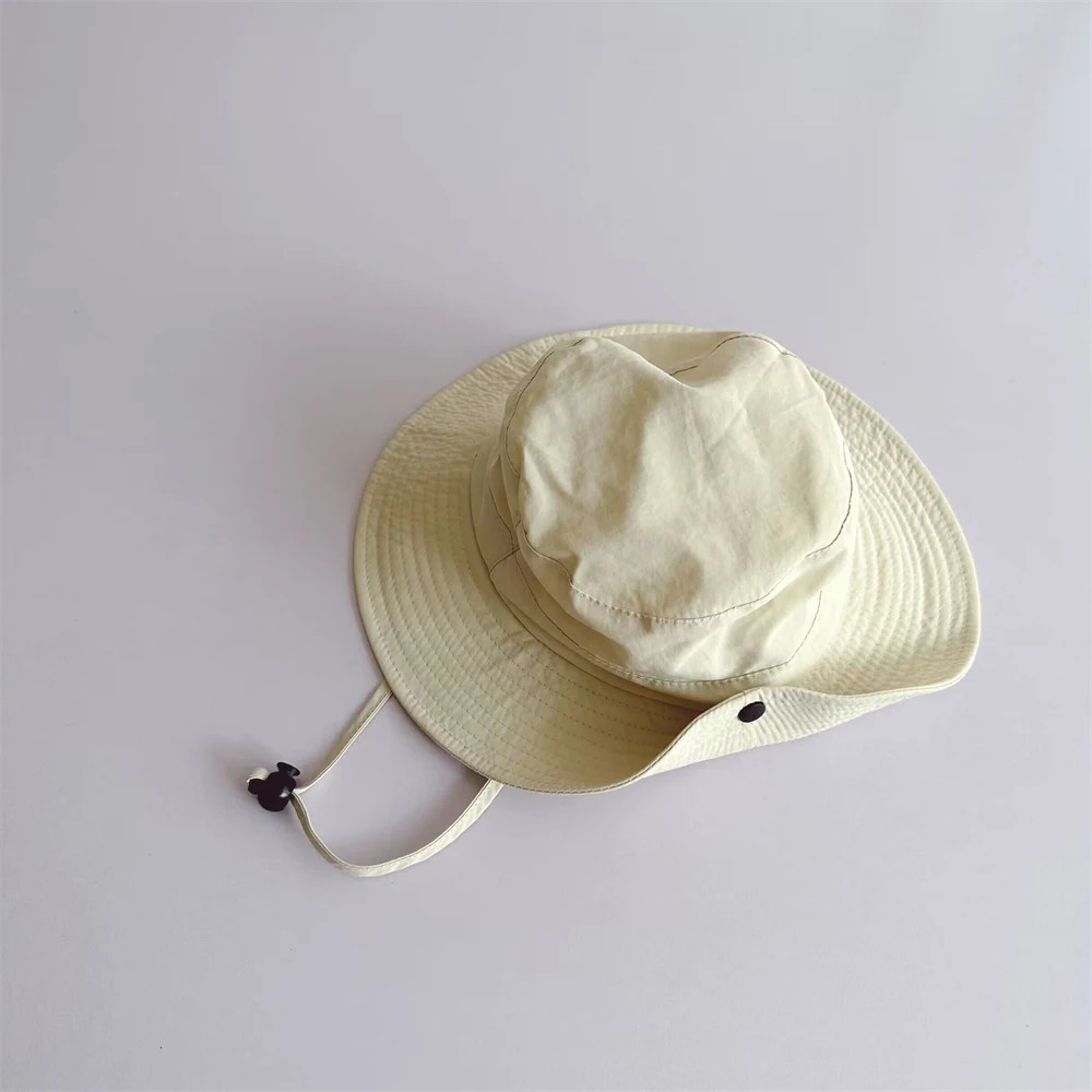 Children Bucket Hats Summer Solid Color Sunhat Kids Fishing Hat Sunshade Visor Boys Girls Outdoor Fashion Beach Cap For 2-6Y 241112