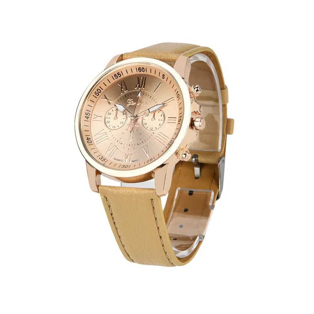 Womens Watch Roman Numerals Faux Leather Analog Quartz Watch Elegant woman watch Leather Strap Alloy ladies watch relojXJ241109