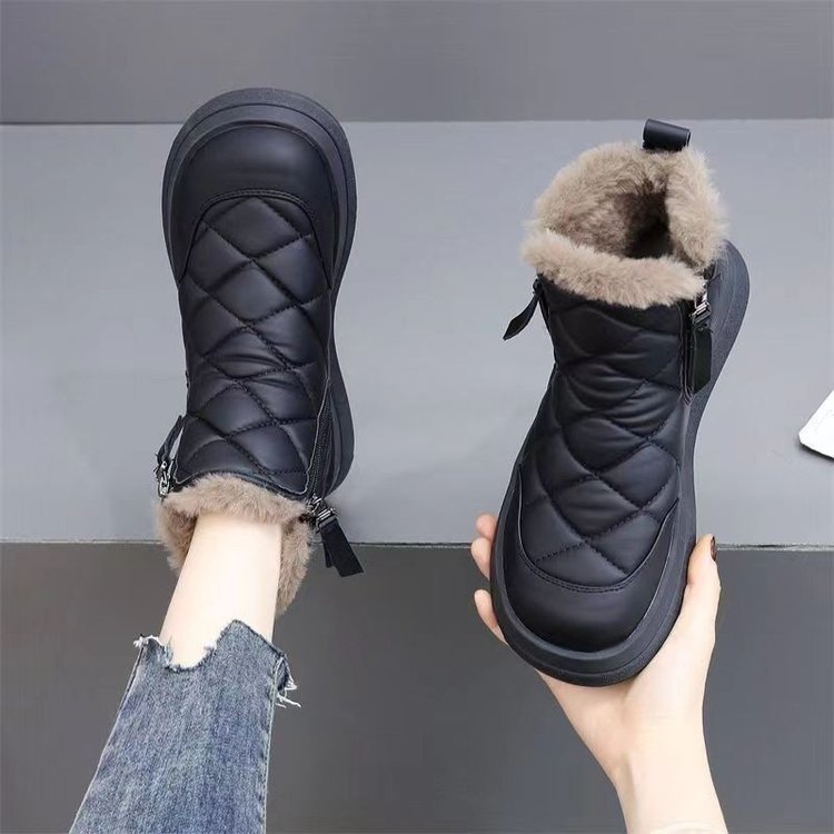 Snow boots for women in winter 2024, new style with added fleece, thickened anti slip and warm short boots