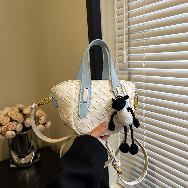 Drawstring Fashion Handbag Bag Women's Summer All-match Casual Shoulder Crossbody Textured Hand Bucket zhanyishengli