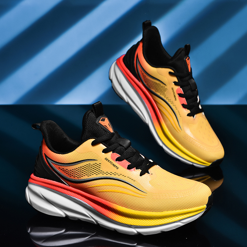 Fashionable cushioning running shoes, sports trendy shoes, casual breathable mesh shoes, versatile trend