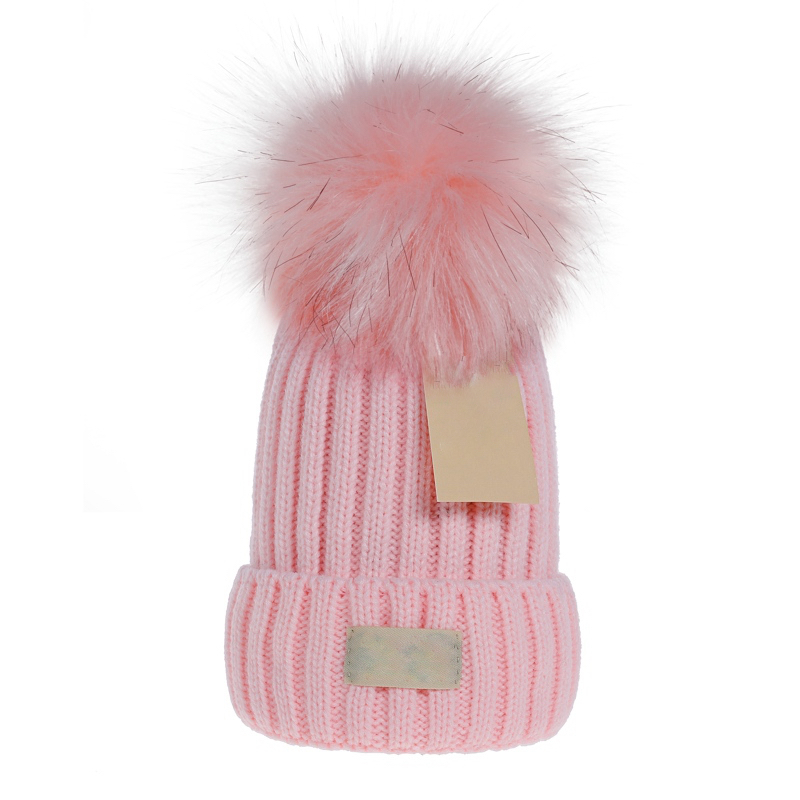 Women Knitted Caps 7 Colors Big Hairy Balls Warm And Soft Beanies Brand Crochet Hats Wholesale