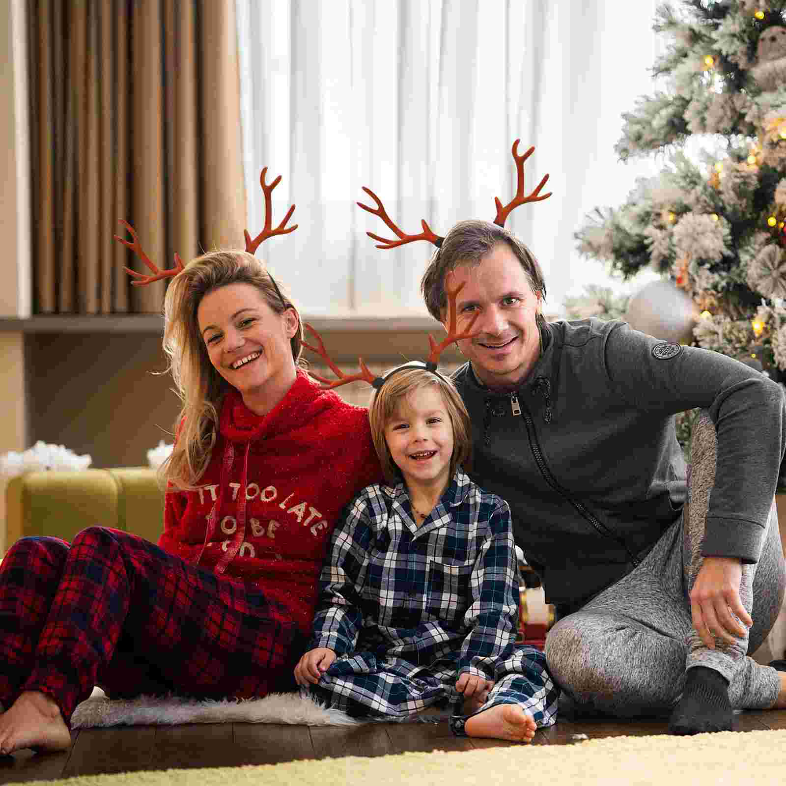 Antler Christmas Headband Antler Costume Xmas Headbands Xmas Party Head Bopper Brown Deer Antler Headband Deer Horn Headband smile