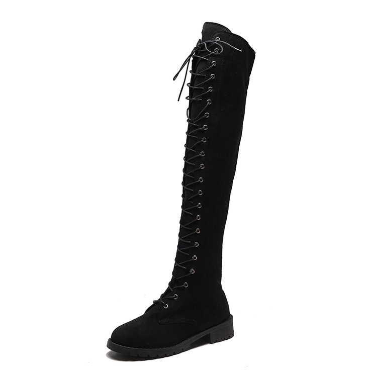 New Sexy Ladies Lace-up Over The Knee Womens Plus Size Shoes for Women Motorcycle Winter Boots Punk Shoesnm6 bcde