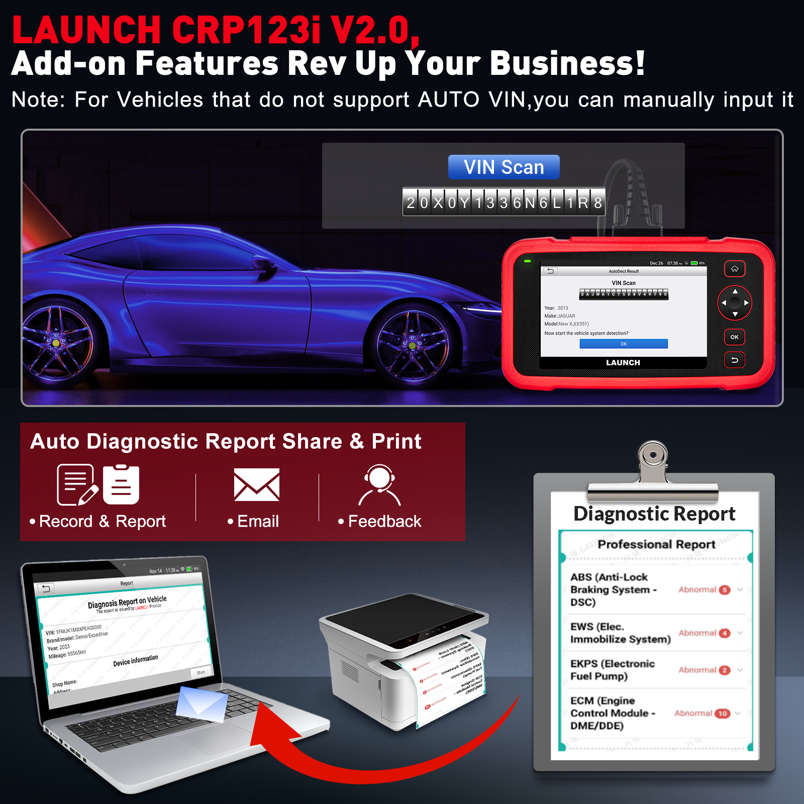 New-Launch Crp123i 2024 X431 V2.0 Obd2 Scanner ddmysmile Car Diagnostic Tools ABS SRS Engine AT 4 System Scanner + 7 Reset Free Update Smile +