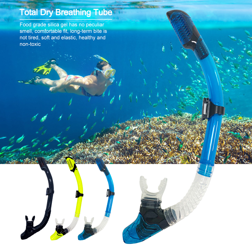 Dive Mask Easy-Breath Free Diving Snorkel for Snorkeling Scuba Diving Freediving Swimming with Top Dry Valve Silicone Mouthpiece