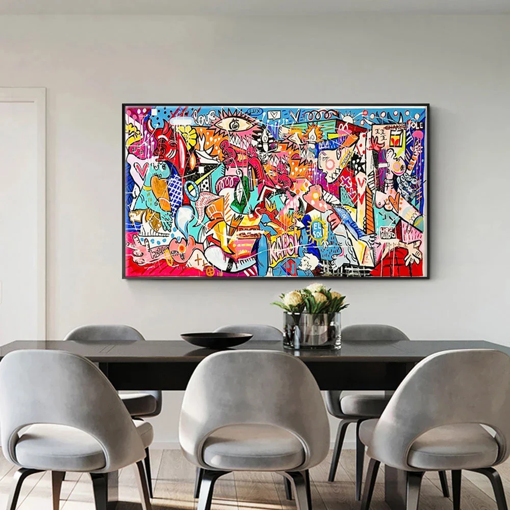 Picasso Famous Painting Guernica Canvas Posters and Prints Modern Abstract Wall Art Pictures for Living Room Home Decoration