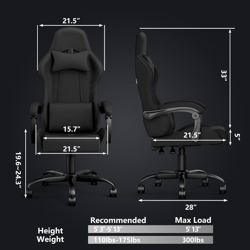 ZHISHANG Gaming Chair, Computer s for Adults with High Back, Gamer Ergonomic PC Lumbar Suppor
