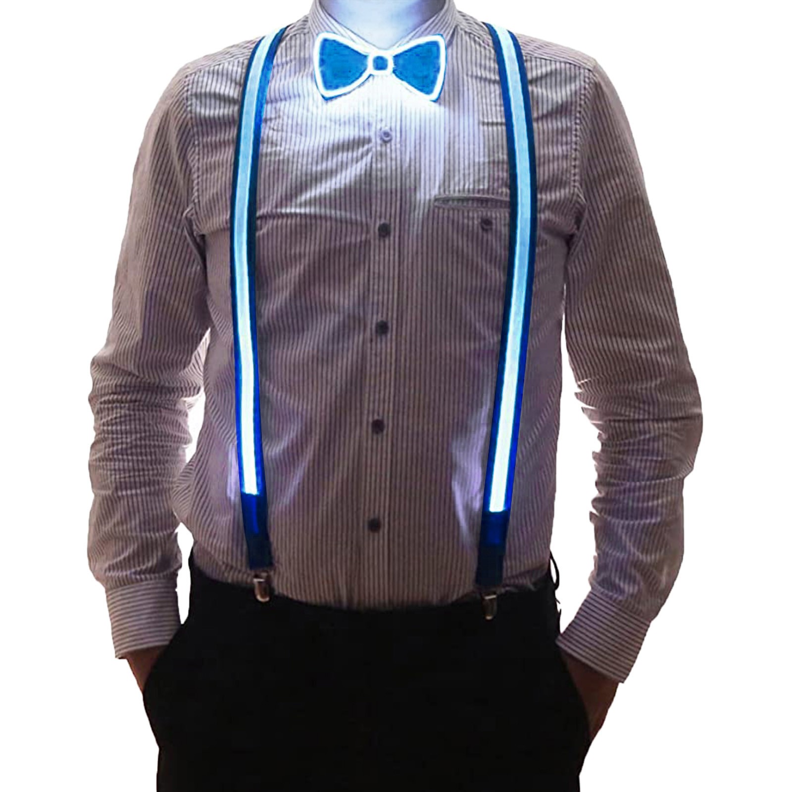 Luminous Mens For Pants Suspenders Led Belt Adjustable Men Suspender Casual Belts Man Shirt Women Blouses Music Festival Party smile