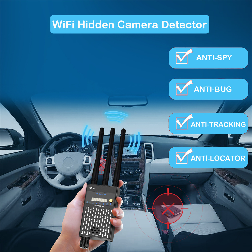 Signal ddmysmile Professional Detector RF Anti-Spy Hidden Camera Detect Lens Wifi Signal GPS Tracker Finder GSM Audio Bug Finder Scanner Smile