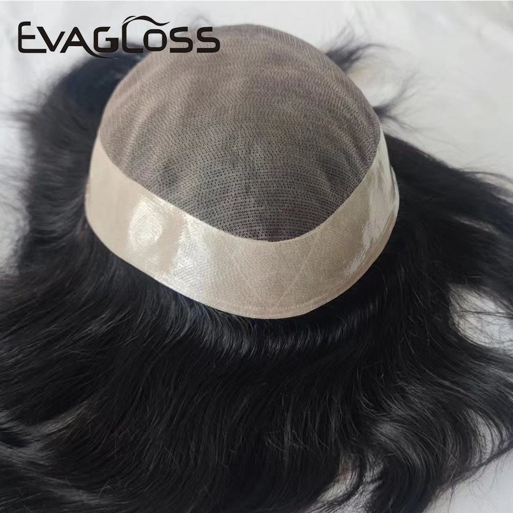 Mono Lace With Durable NPU Around Toupee Men Human Hair Wig Natural Straight Mono Hair Prosthesis Pieces ddmysmile Male Wig Natural Color Smile