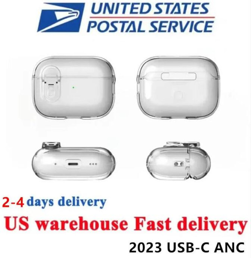 USA Stock delivery Pro 2 2nd Generation air 4 3 pros max Headphone Accessories SolidSilicone Protective Earphone Cover pods max Wireless Charging Shockproof Case