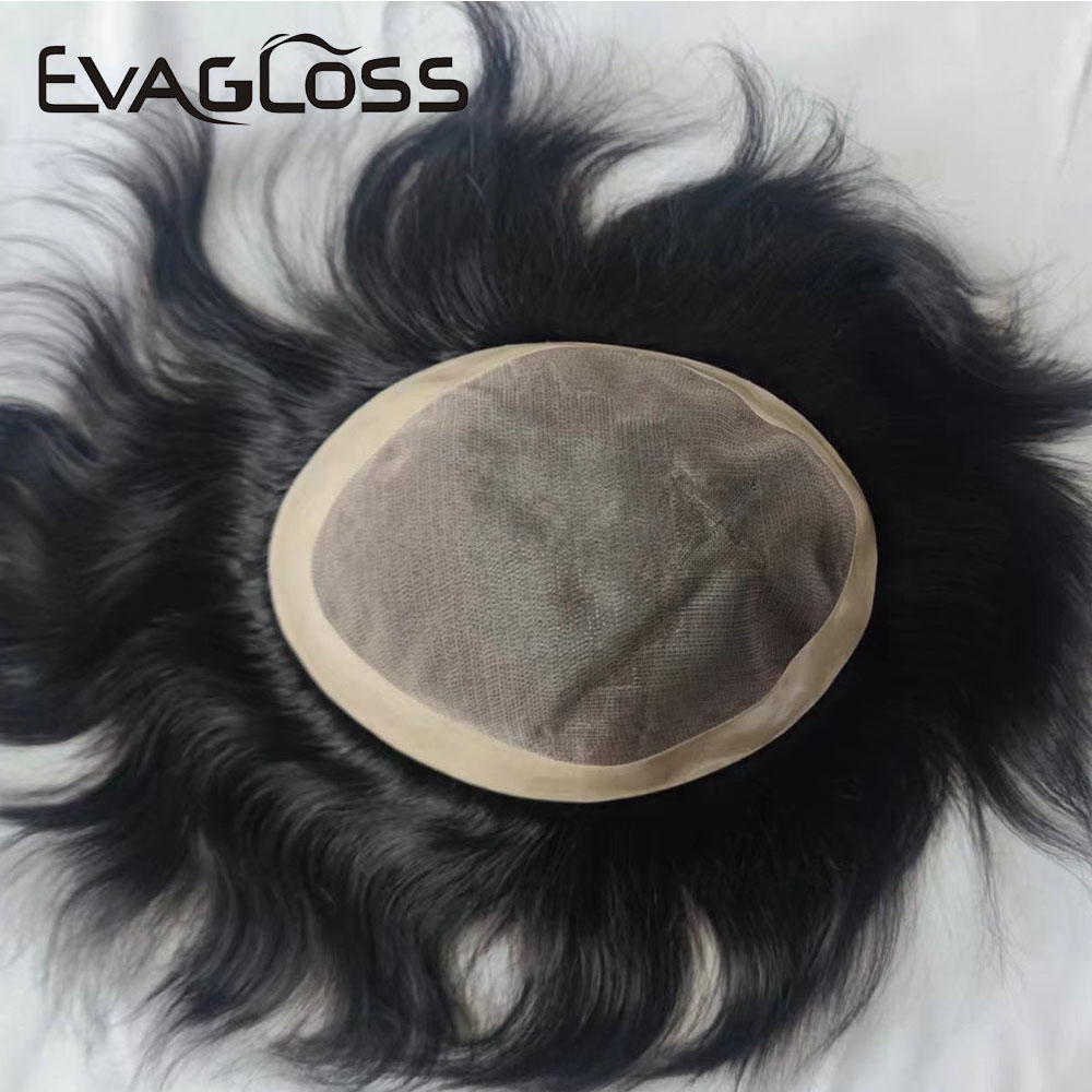 Mono Lace With Durable NPU Around Toupee Men Human Hair Wig Natural Straight Mono Hair Prosthesis Pieces ddmysmile Male Wig Natural Color Smile
