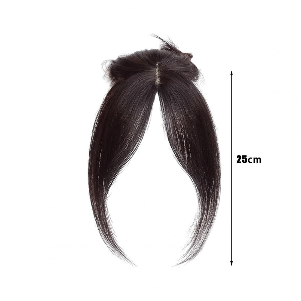 Natural Clip-in Women Bangs Wispy 3D French Bangs Forehead Hair Extensions Black Brown Side Bangs Fringe Wig Hairpieces smile