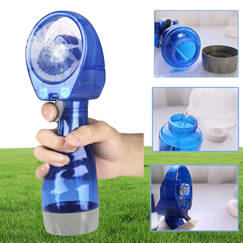 Water Spray Cool Fan Handheld Electric Mini Fan Portable Summer Cool Mist Maker Fans Party Favor Sea 144pcs DAP470