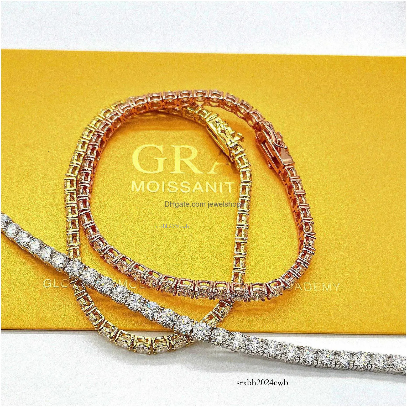 Pendant Necklaces Zuanfa Moissanite Jewelry Sterg Sier Pass Dia Tester 3/4/5Mm Vvs Tennis Bracelet Drop Delivery Pendants Dhmhi