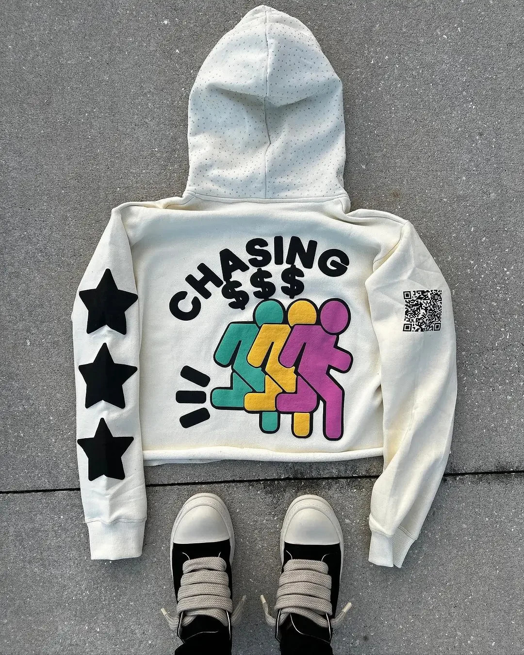 Zipper Oversized Streetwear Hoodies Men Gothic Graphic Printed Sweatshirt Y2K INS Streetwear Unisex Inner Fleece Casual Jackets 240329