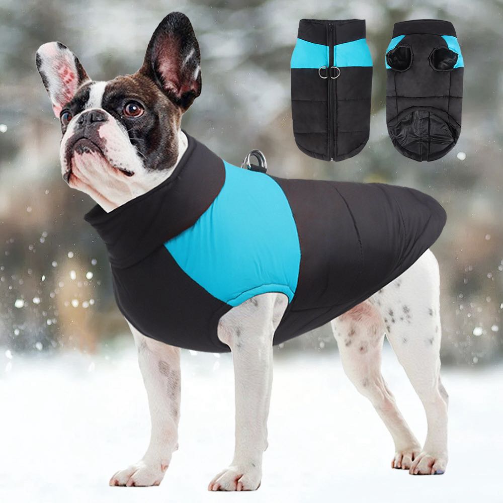 Padded Winter Warm Dog Clothes Waterproof Pet Vest Zipper Jacket For Small Medium Large Dogs Pug high quality version