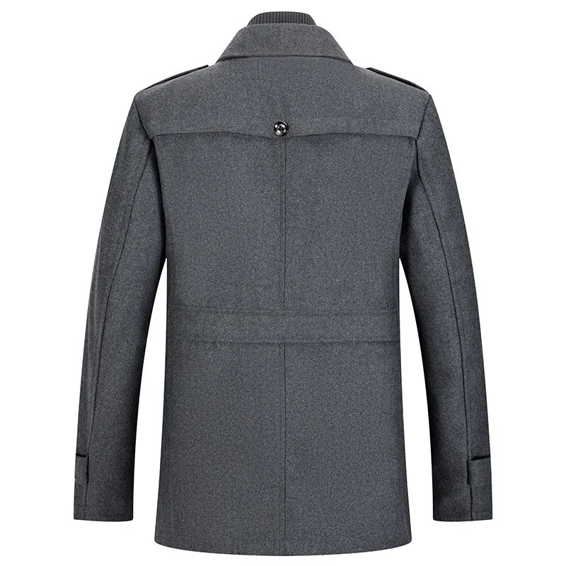 High quality autumn wool blend coat for mens business and leisure lapel jacket for trench wear mens warm wool coat plus size 241112