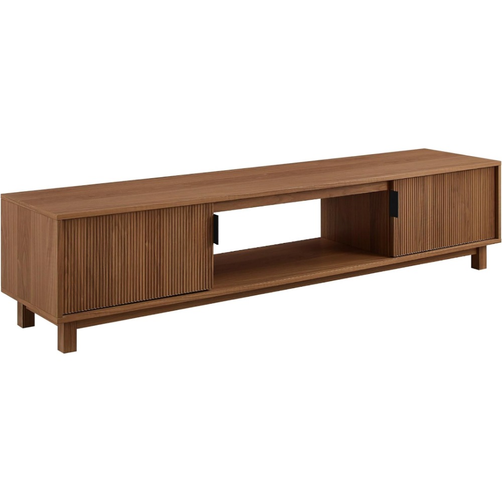 Modern Fluted-Door Low Stand for TVs Up to 80 Inches Tv Table 70 Inch Tv Stand Living Room Furniture Mocha Cabinet Stands Home