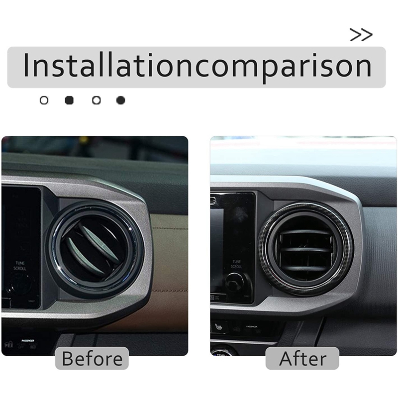 Console Conditioning Central Air Vent Rings Frame Cover Trim ddmysmile Car Accessories For Toyota Tacoma 2016-2020 Smile